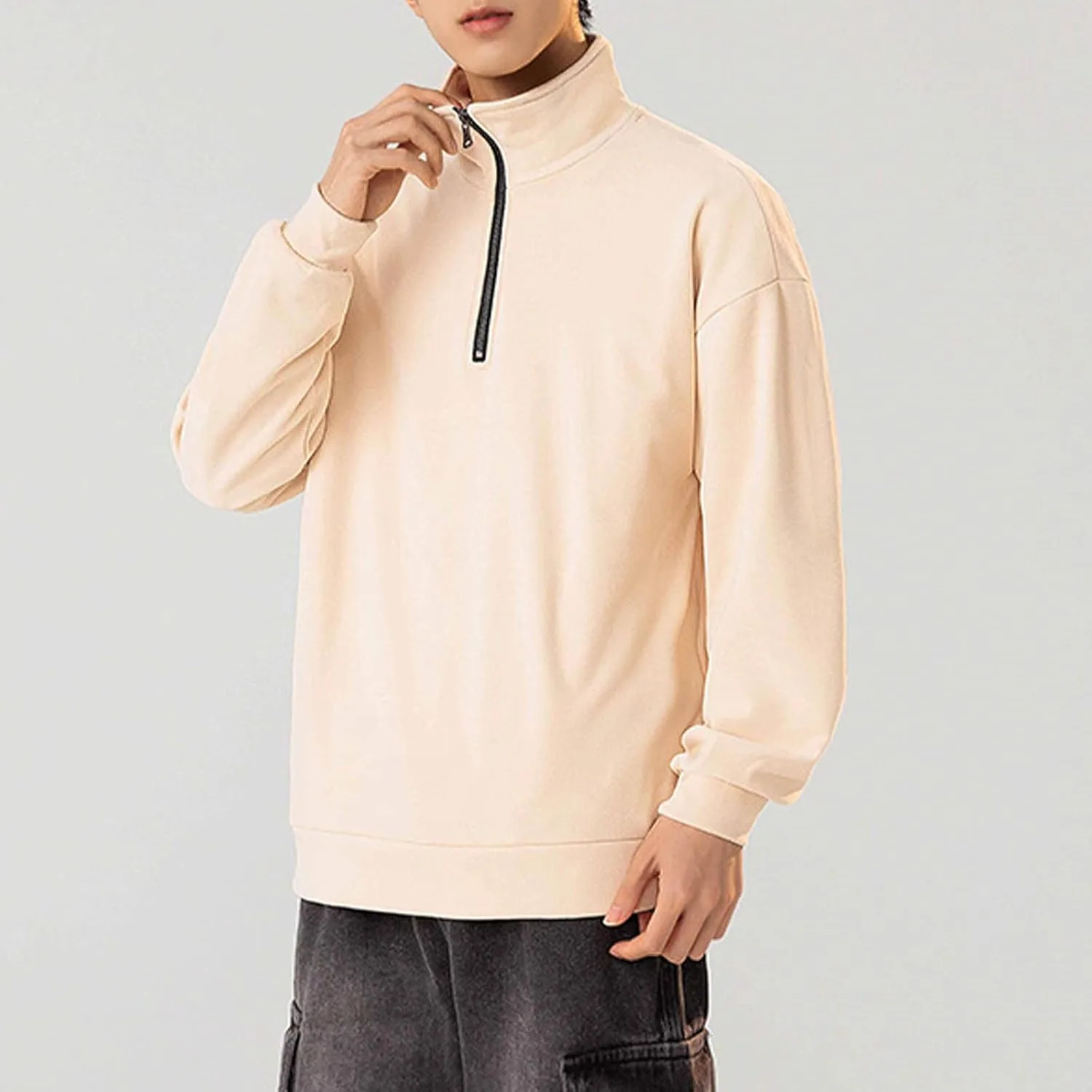 Мужская толстовка с капюшоном и молнией, Casual, Plus Size — фото 2