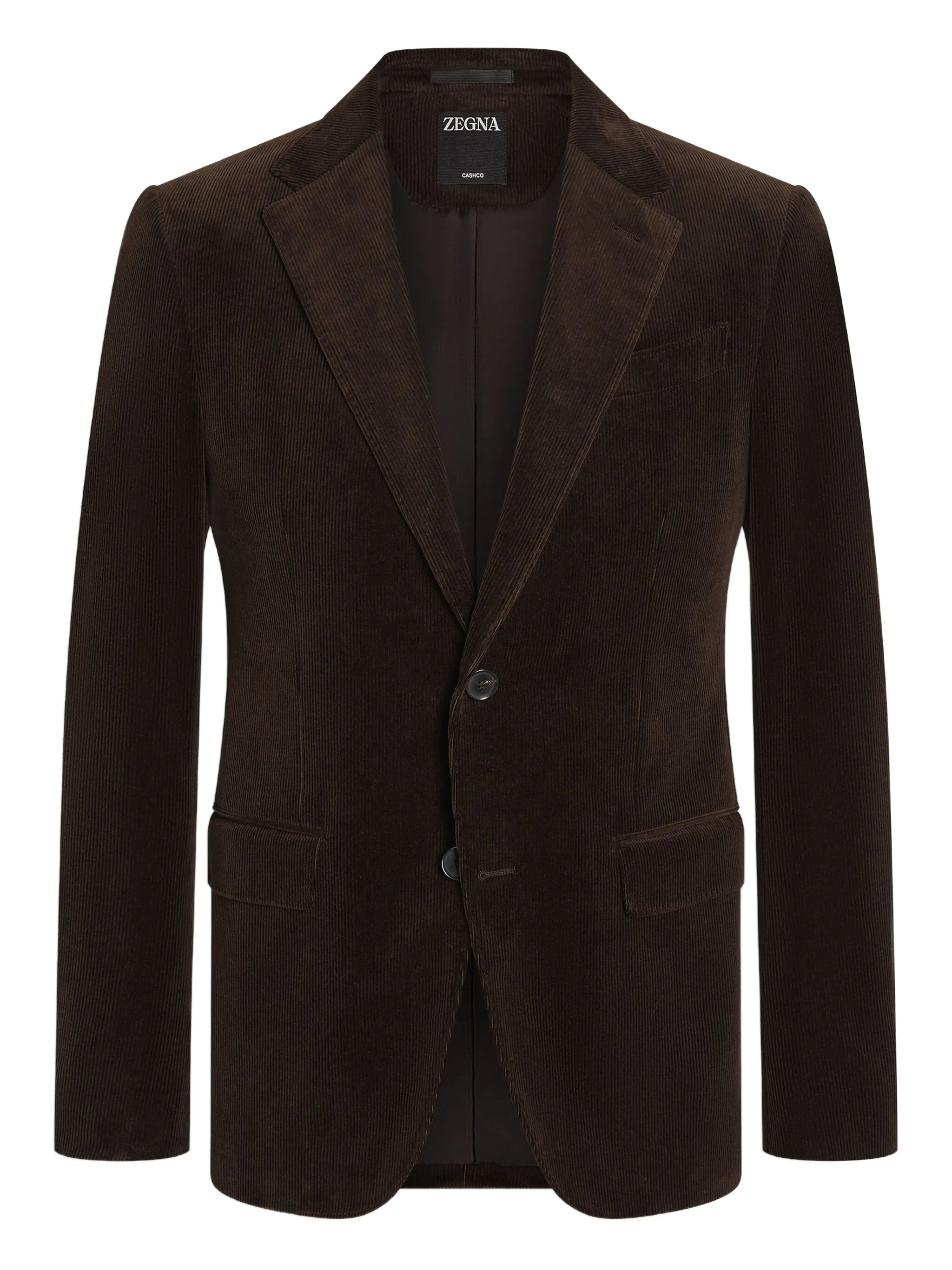 

Однобортный вельветовый пиджак Zegna, коричневый