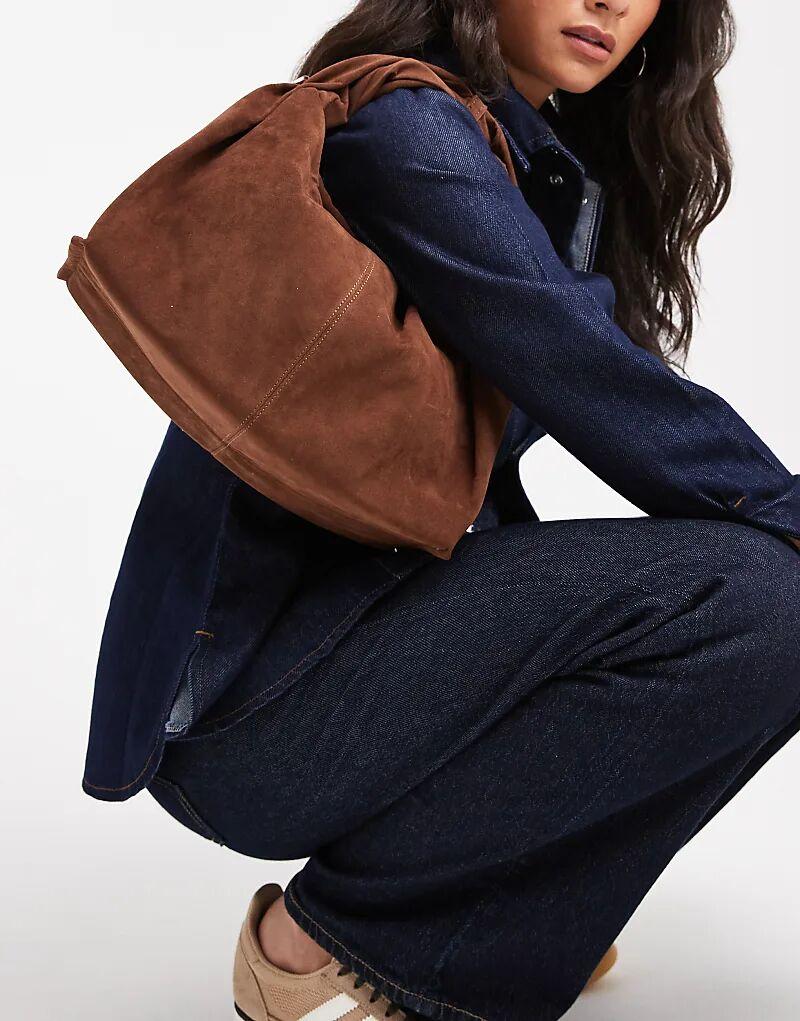 

Glamorous сумка из искусственной замши с верхней ручкой и съемным ремнем через плечо коричневого цвета