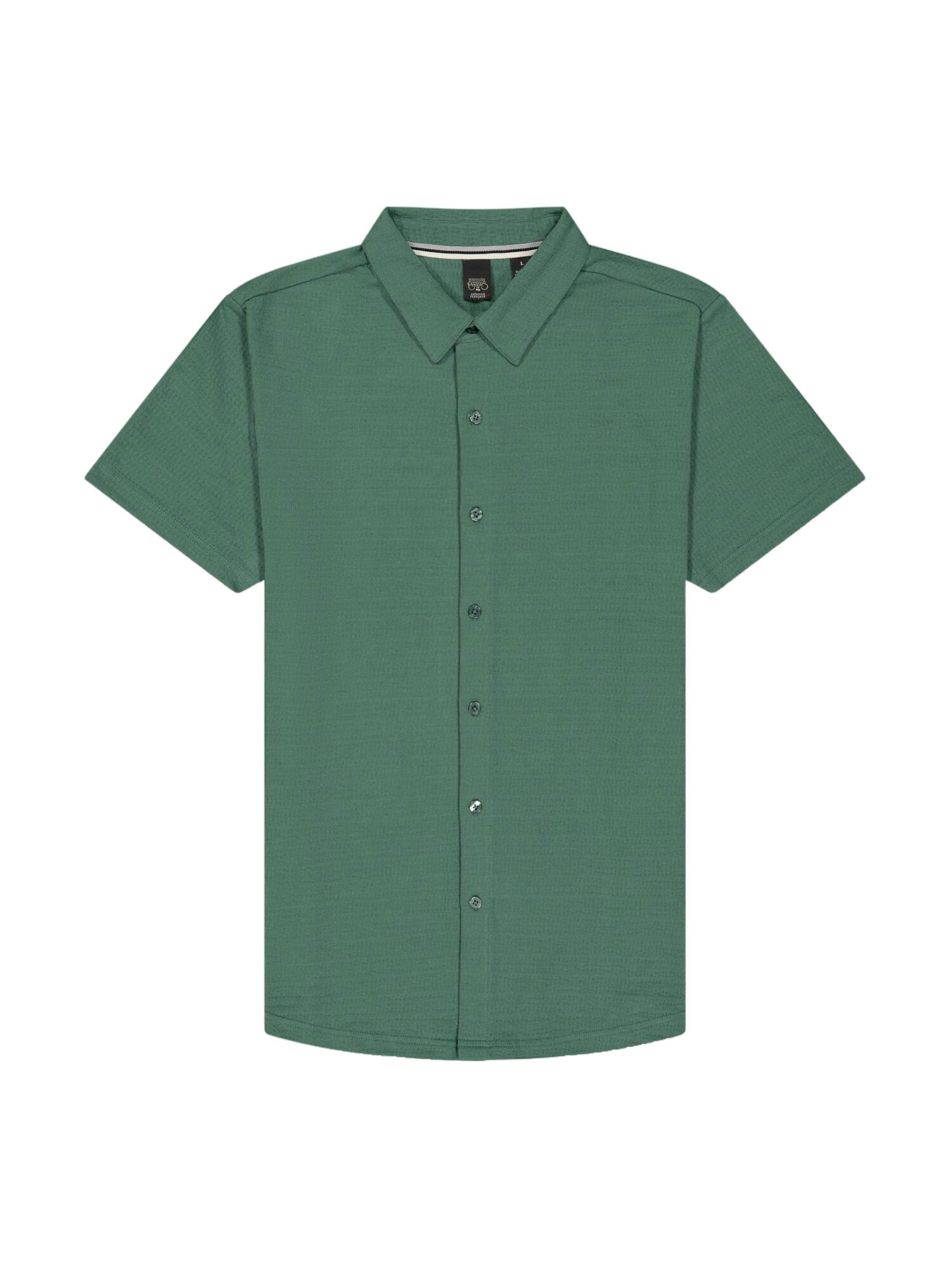 

Le Temps Des Cerises Рубашка на пуговицах 'JAPA' в темно-зеленом цвете, Regular fit