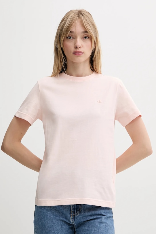 

Хлопковая футболка Calvin Klein Jeans, бежевый