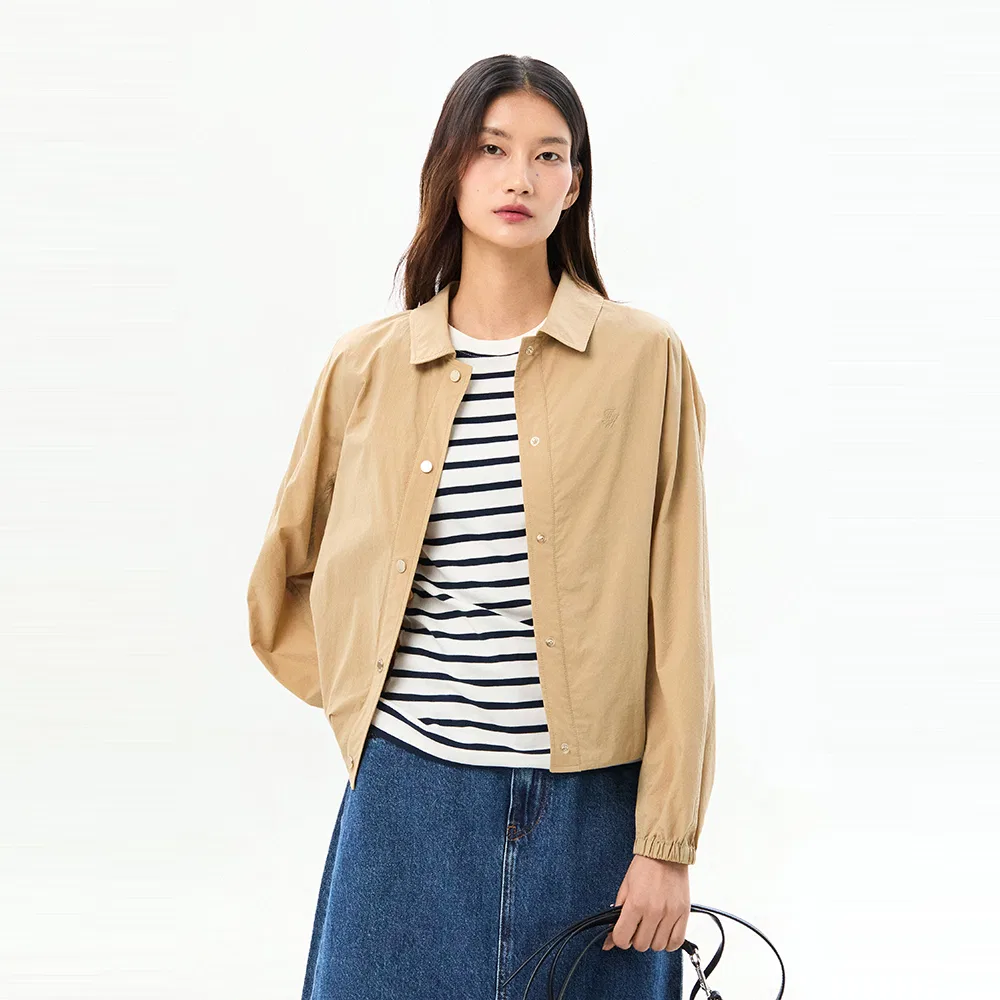 Женская лёгкая укороченная куртка цвета хаки от Tommy Hilfiger Women