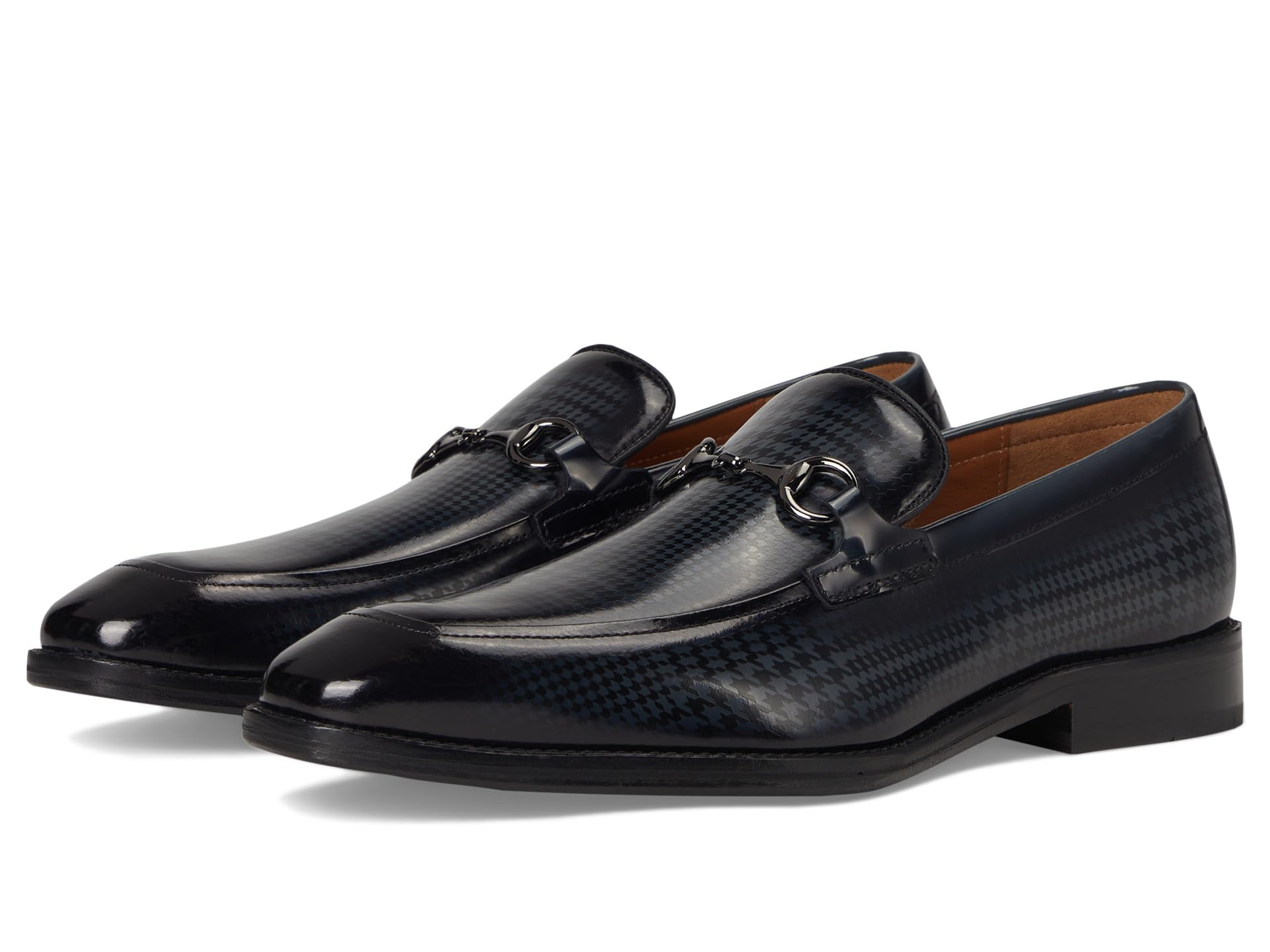 

Лоферы Johnston & Murphy Sullivan Bit, цвет Black Brush-off Houndstooth Calfskin