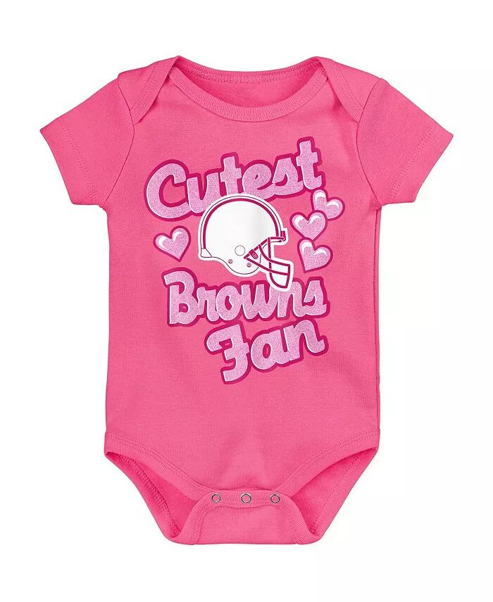 

Боди для мальчиков и девочек Cleveland Browns, милейший фанатский комбинезон с сердечками, розовый Outerstuff