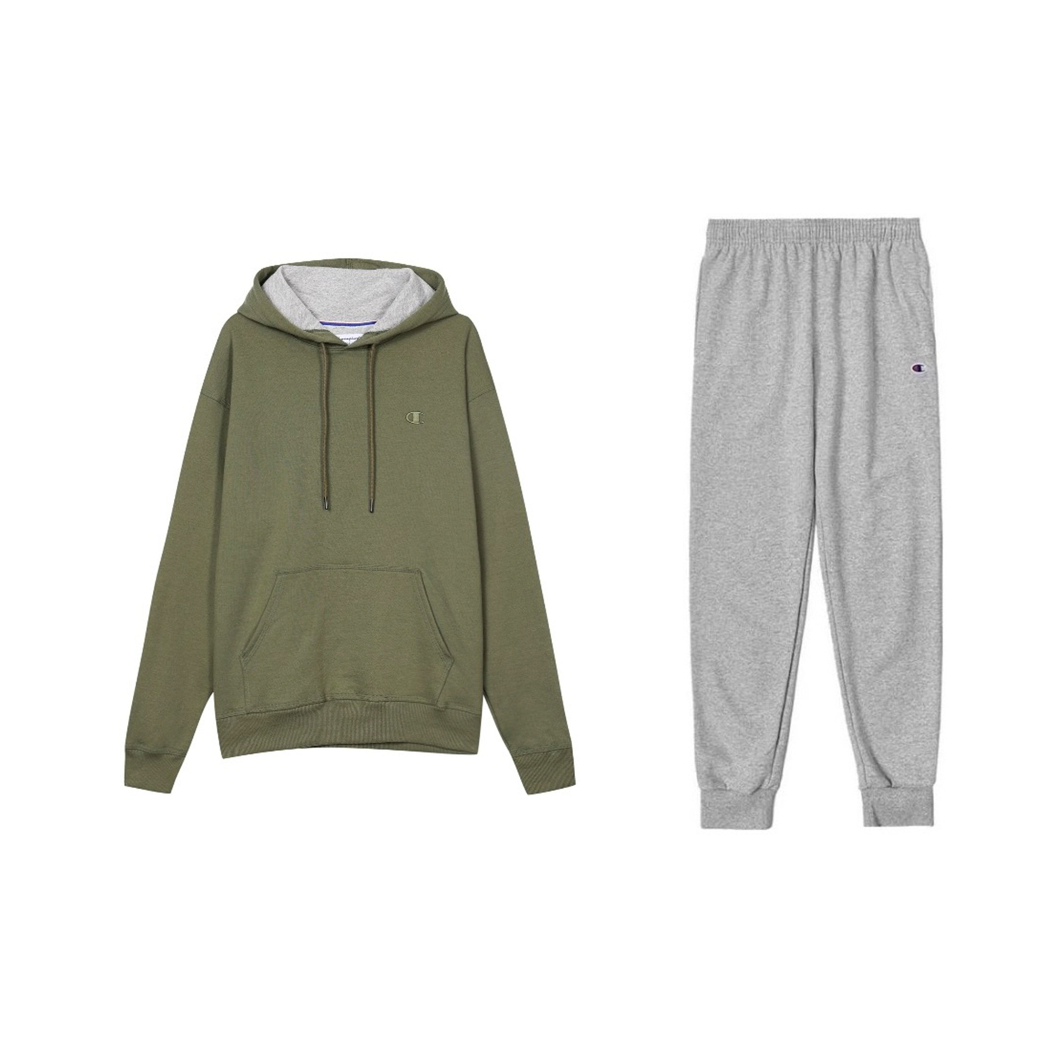 

Повседневная спортивная одежда Unisex Champion, set (army зеленый top+светло серый bottom)