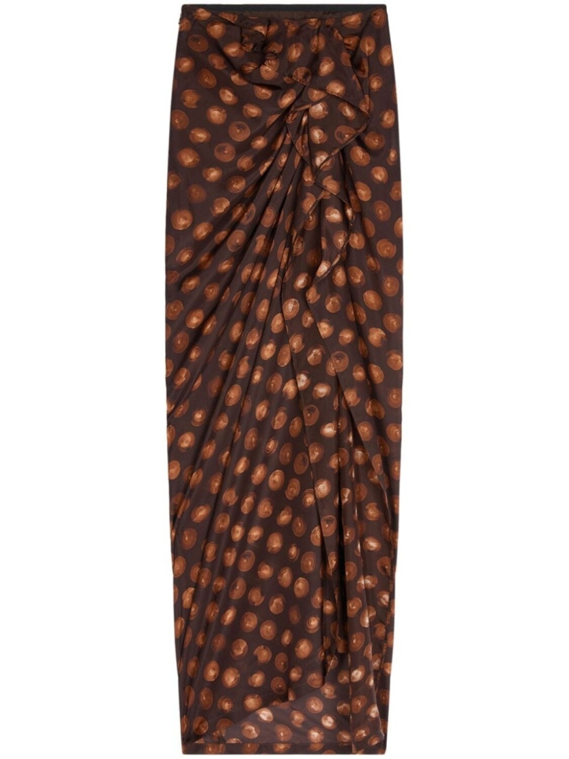 

DRIES VAN NOTEN юбка с оборками и драпировкой, коричневый