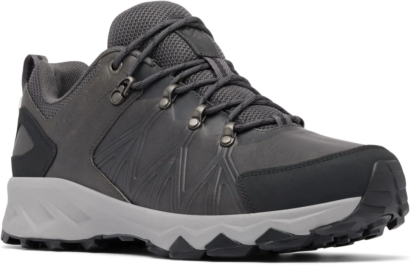 Мужские трекинговые и походные туфли Columbia Peakfreak 2 Outdry Low Rise из кожи, темно-серый — фото 2