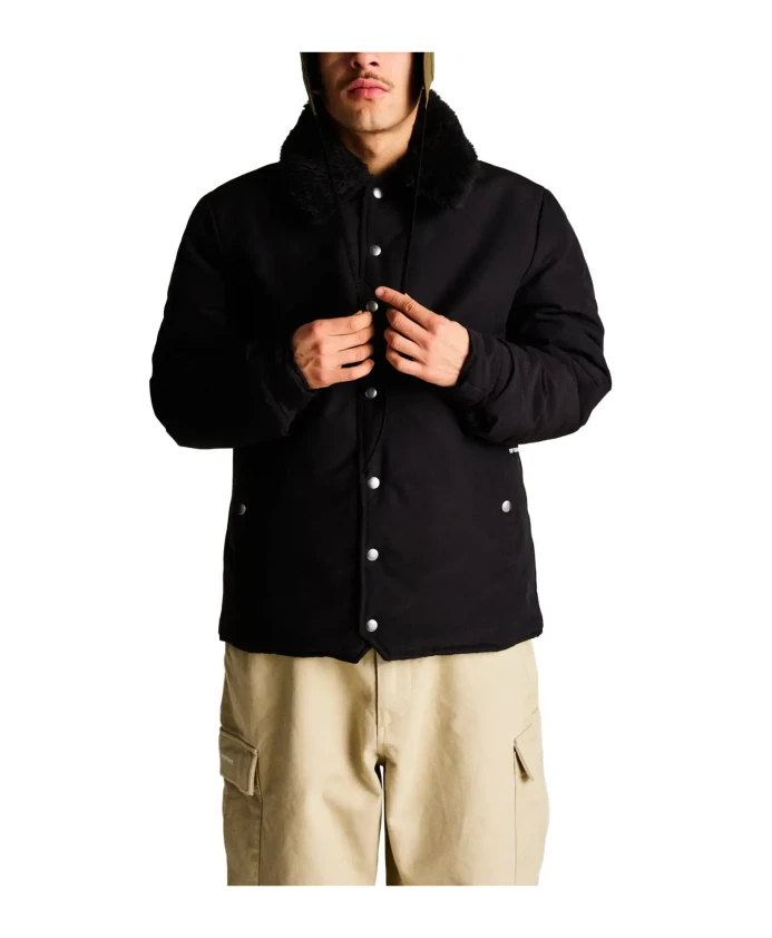 

Черная стеганая куртка с мягким воротником Pop Trading Company, черный