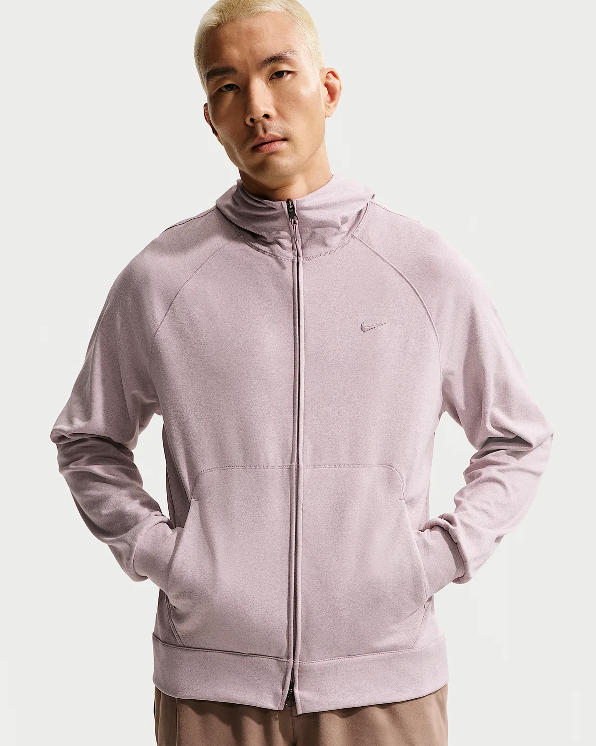 Мужская спортивная куртка Nike Primary NanoKnit Dri-FIT с защитой от ультрафиолета, Light Violet Ore/Platinum Violet/Heather/Light Violet Ore