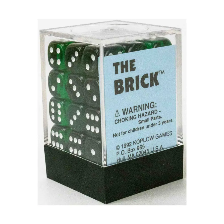 

Brick, The — d6 Прозрачный зеленый с белым (36), Dice - Opaque (Koplow)