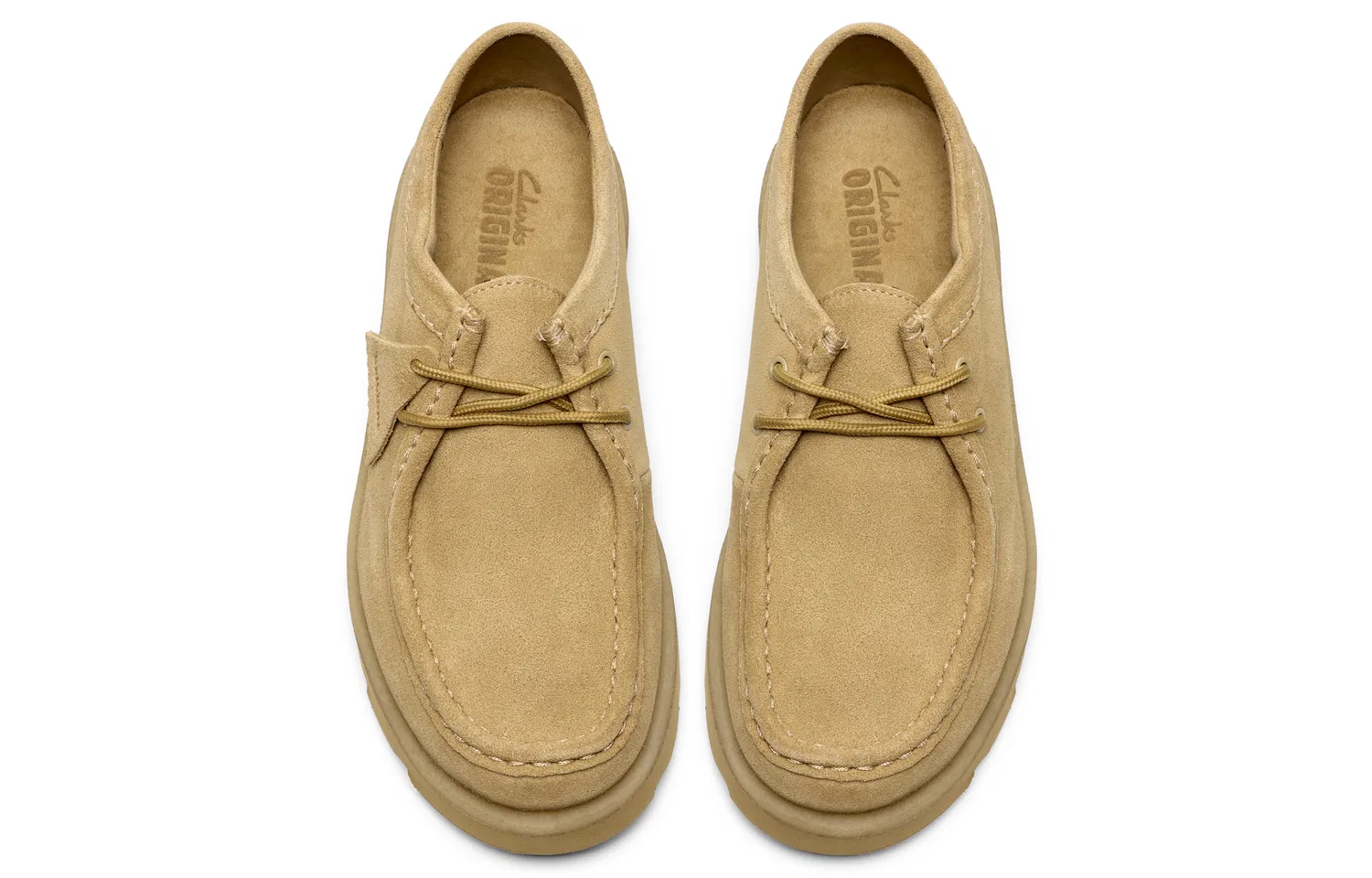 Clarks Meare Walla Cow Split Leather Casual Shoes Men's Yellow — фото 3