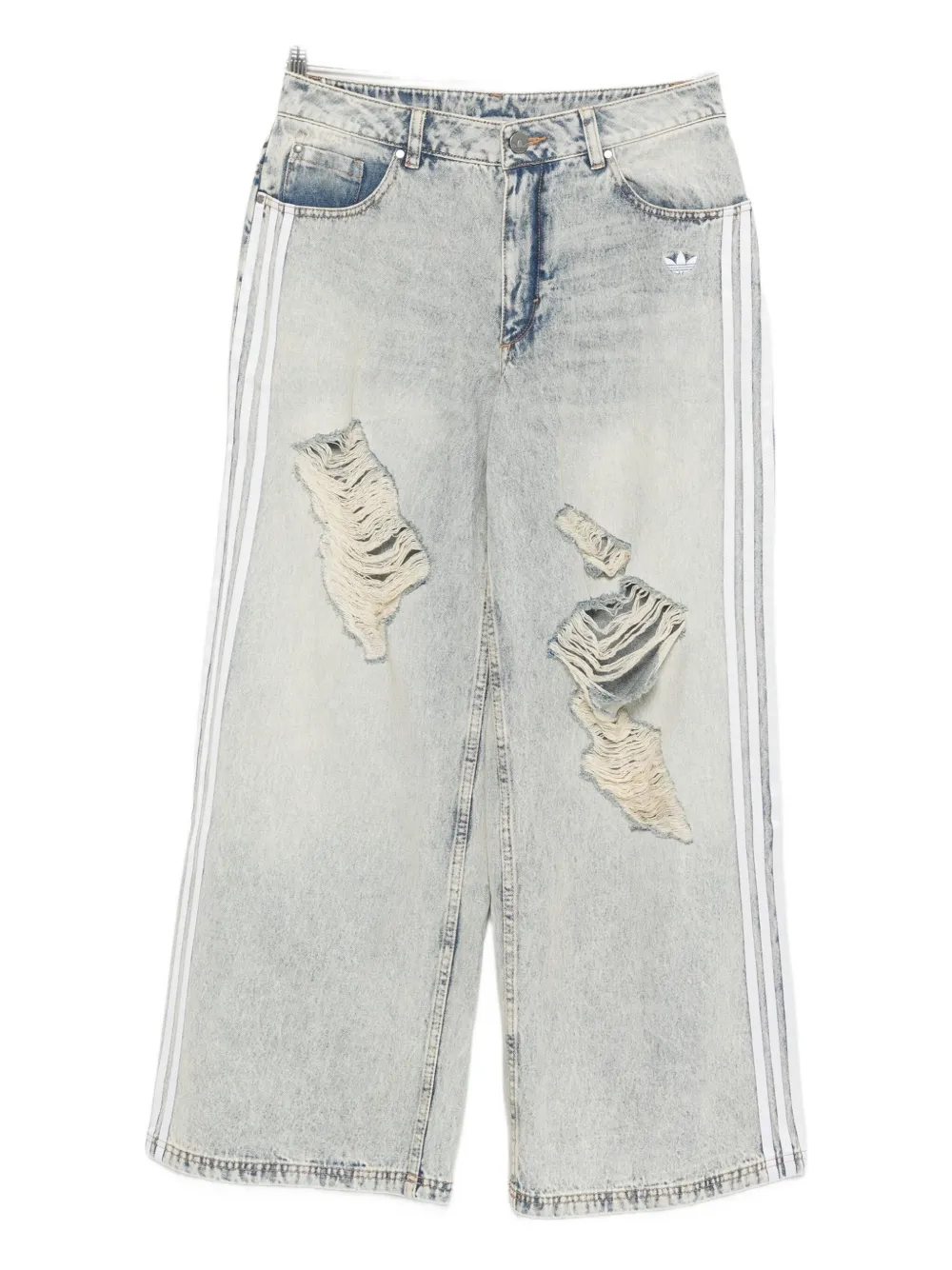 

Мешковатые джинсы с потертостями Adidas, синий