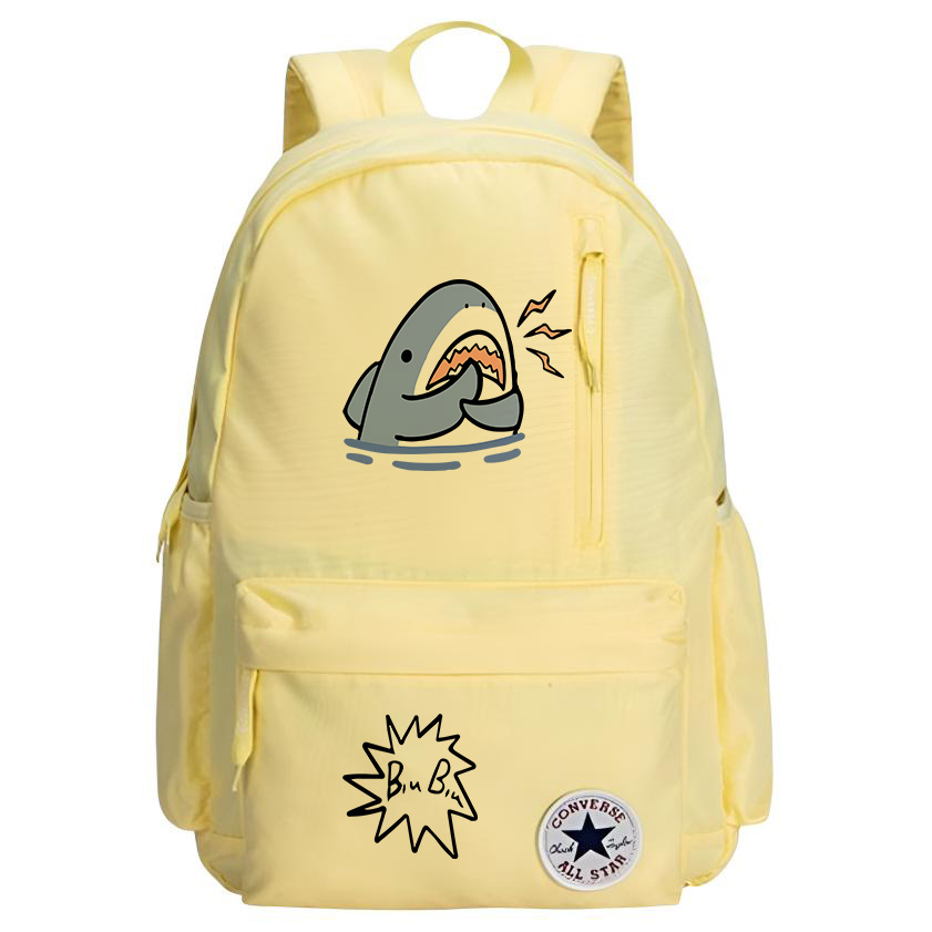 

Converse Полиэстеровый рюкзак среднего размера унисекс с термопереносом цвета гусиное яйцо, Biu Shark