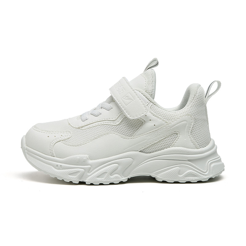 

Устойчивые к скольжению, износостойкие, дышащие, легкие детские повседневные туфли Warrior белые детские