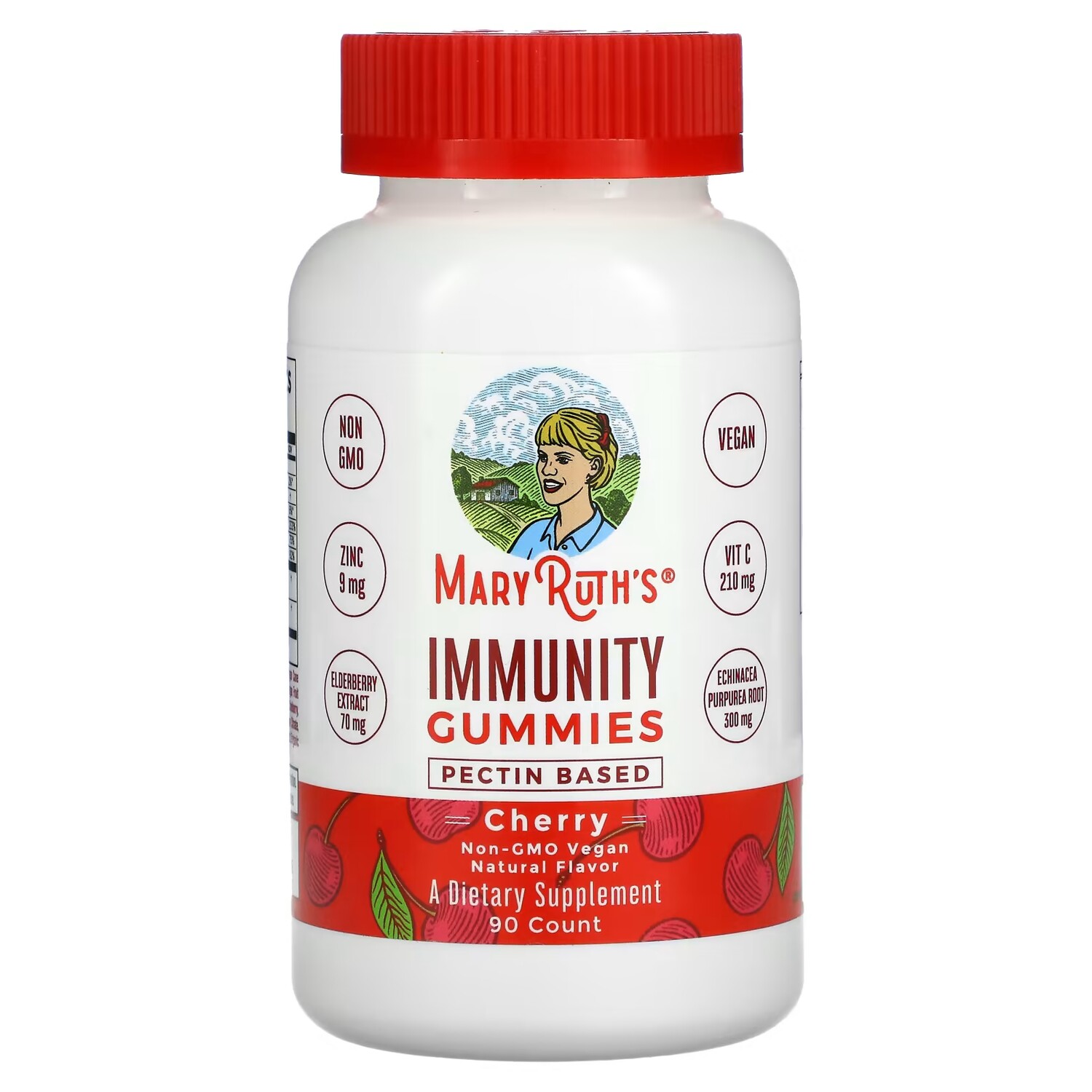 

Добавка MaryRuth's Immunity с вишней на основе пектина, 90 жевательных конфет