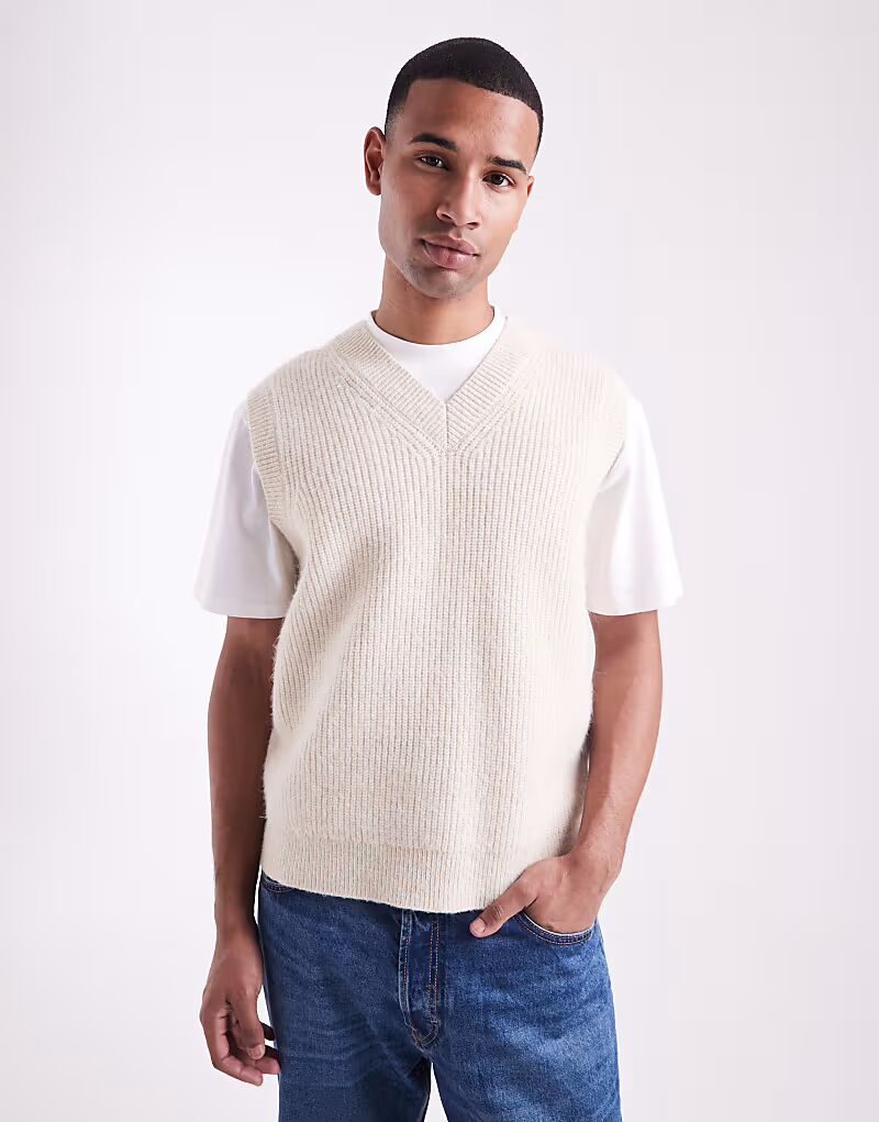 

Мягкий меланжевый жилет New Look, бежевый