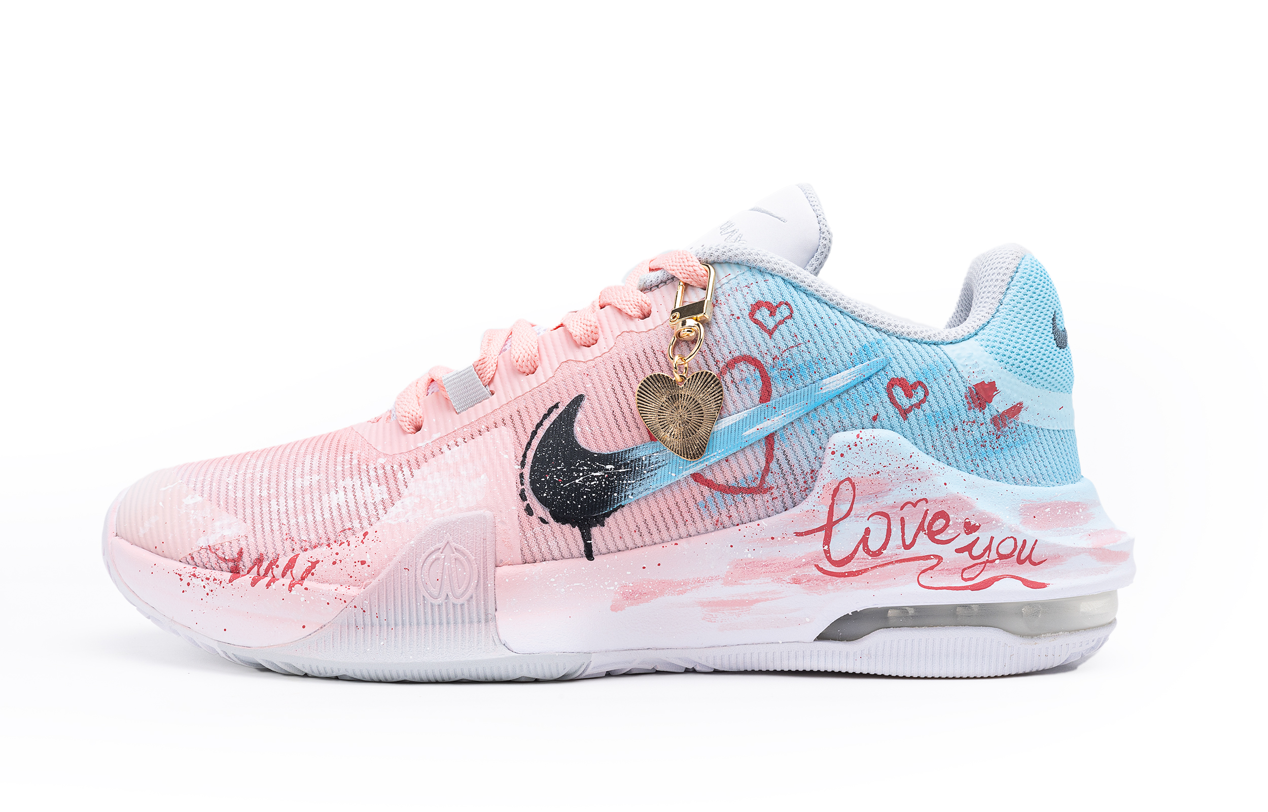 

Nike Баскетбольные кроссовки Air Max Impact 4 Star Moon Night Fantasy с низким верхом и амортизацией, противоскользящие, мужские, сине-розовые