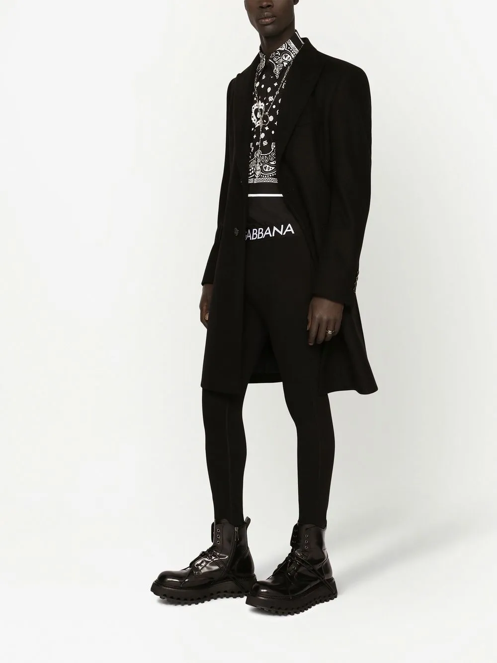 Однобортное шерстяное пальто Deconstructed DOLCE & GABBANA, черный — фото 2