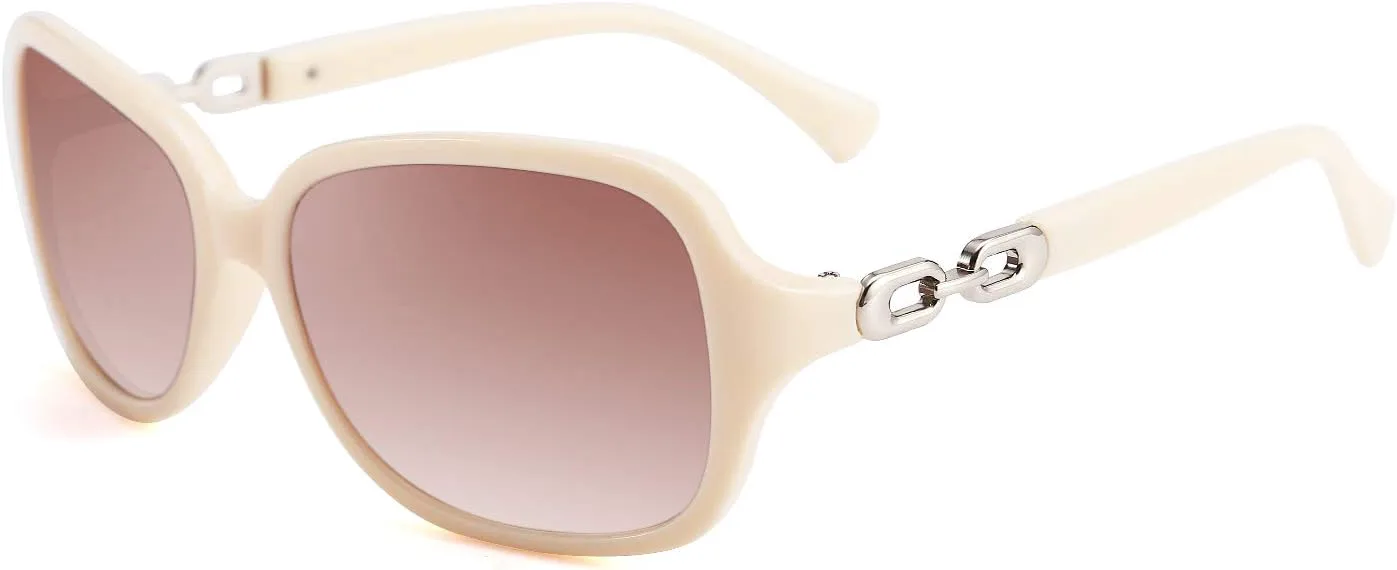 

FEISEDY Винтажные квадратные поляризованные солнцезащитные очки для женщин UV400 для путешествий и вождения, модные дугообразные солнцезащитные очки B2526, Beige