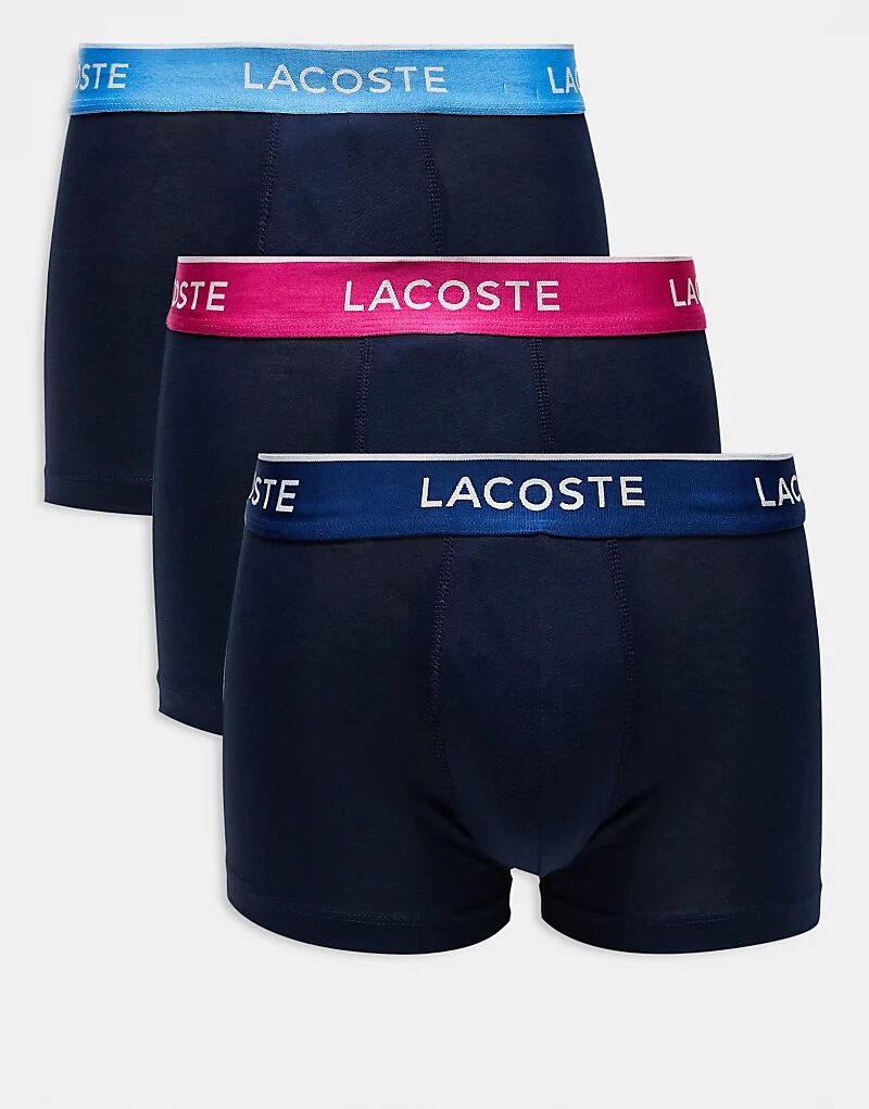 

Упаковка из 3 трусов-боксеров с контрастной строчкой в темно-синем цвете Lacoste