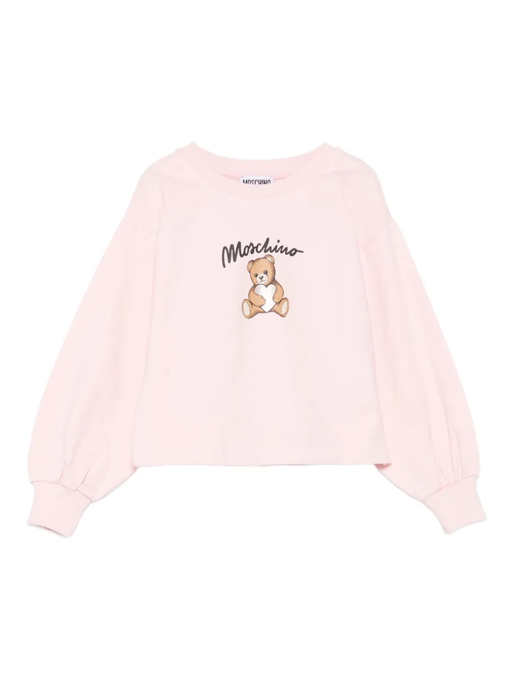 

Толстовка с принтом плюшевого мишки Moschino Kids, розовый