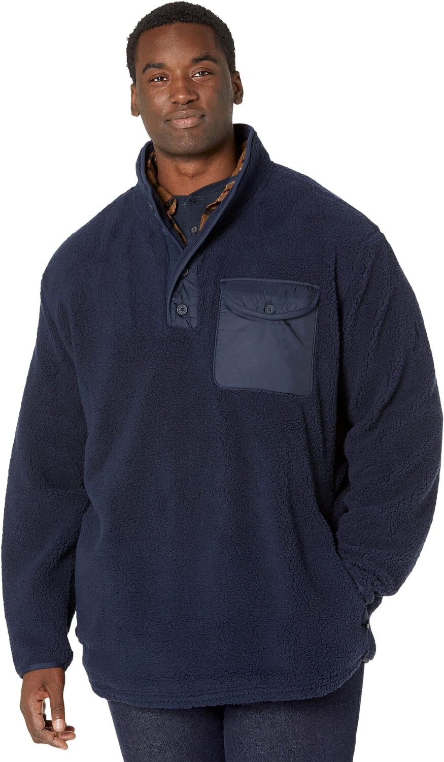 

Толстовка Nautica Big & Tall 1/4 Button Sherpa Fleece, темно-синий