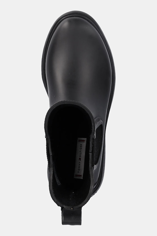 Резиновые сапоги Rubber Flag Cleated Rainboot с протектором Tommy Hilfiger, черный — фото 4