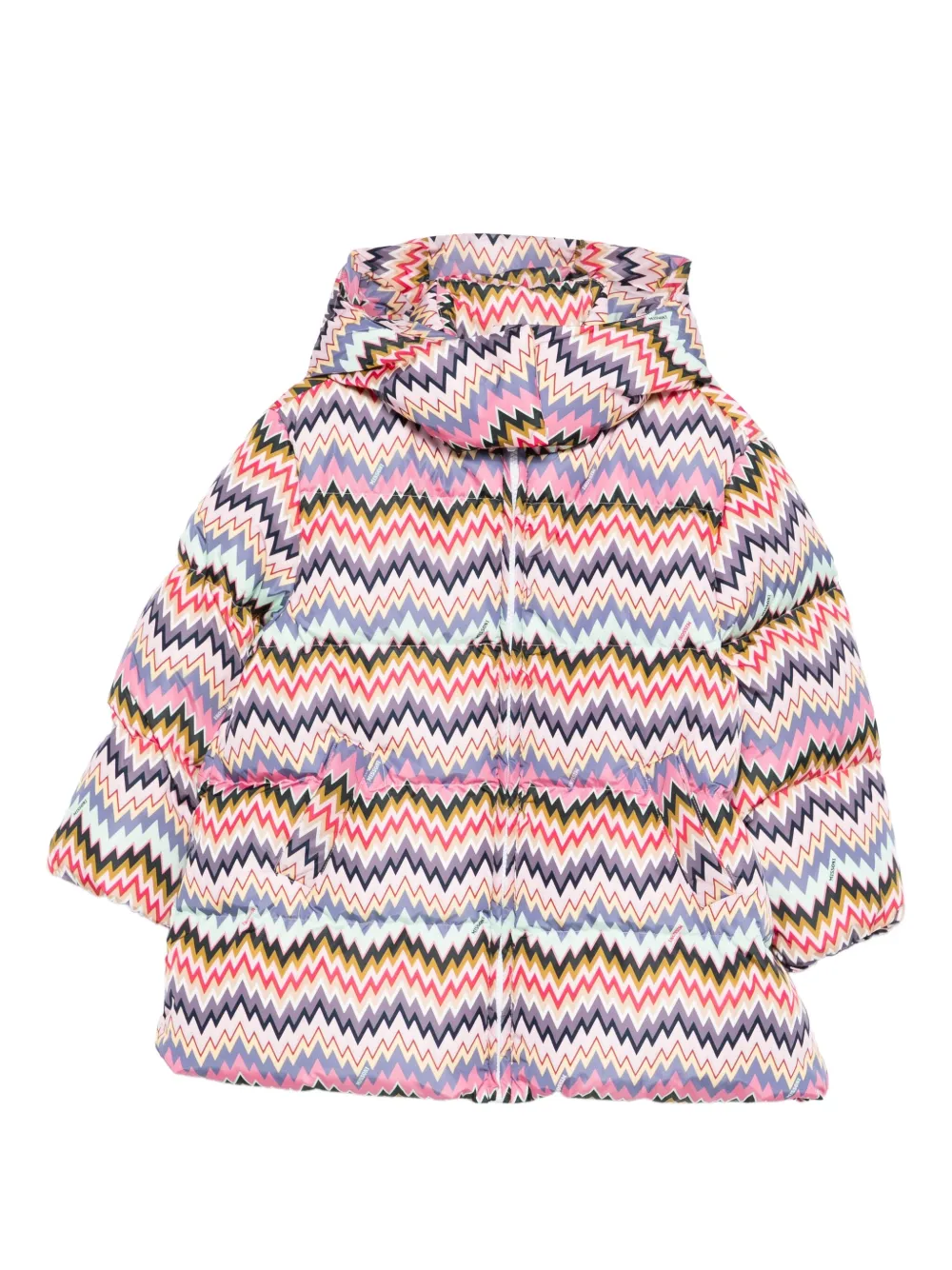 

Пуховик с узором Missoni Kids, розовый