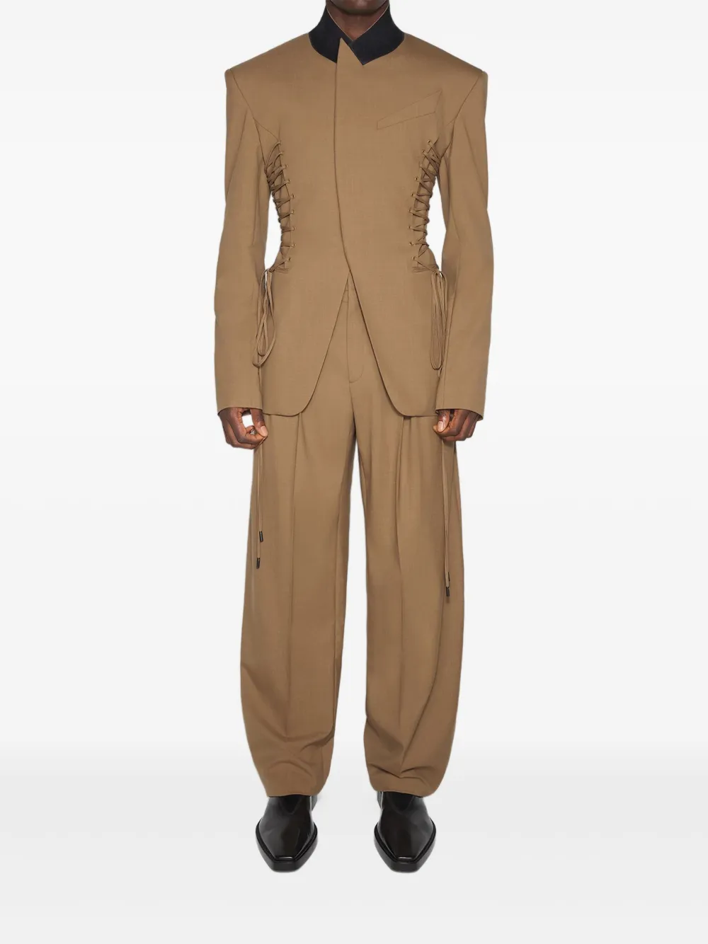 

Брюки свободного кроя со складками Mugler, нейтральный