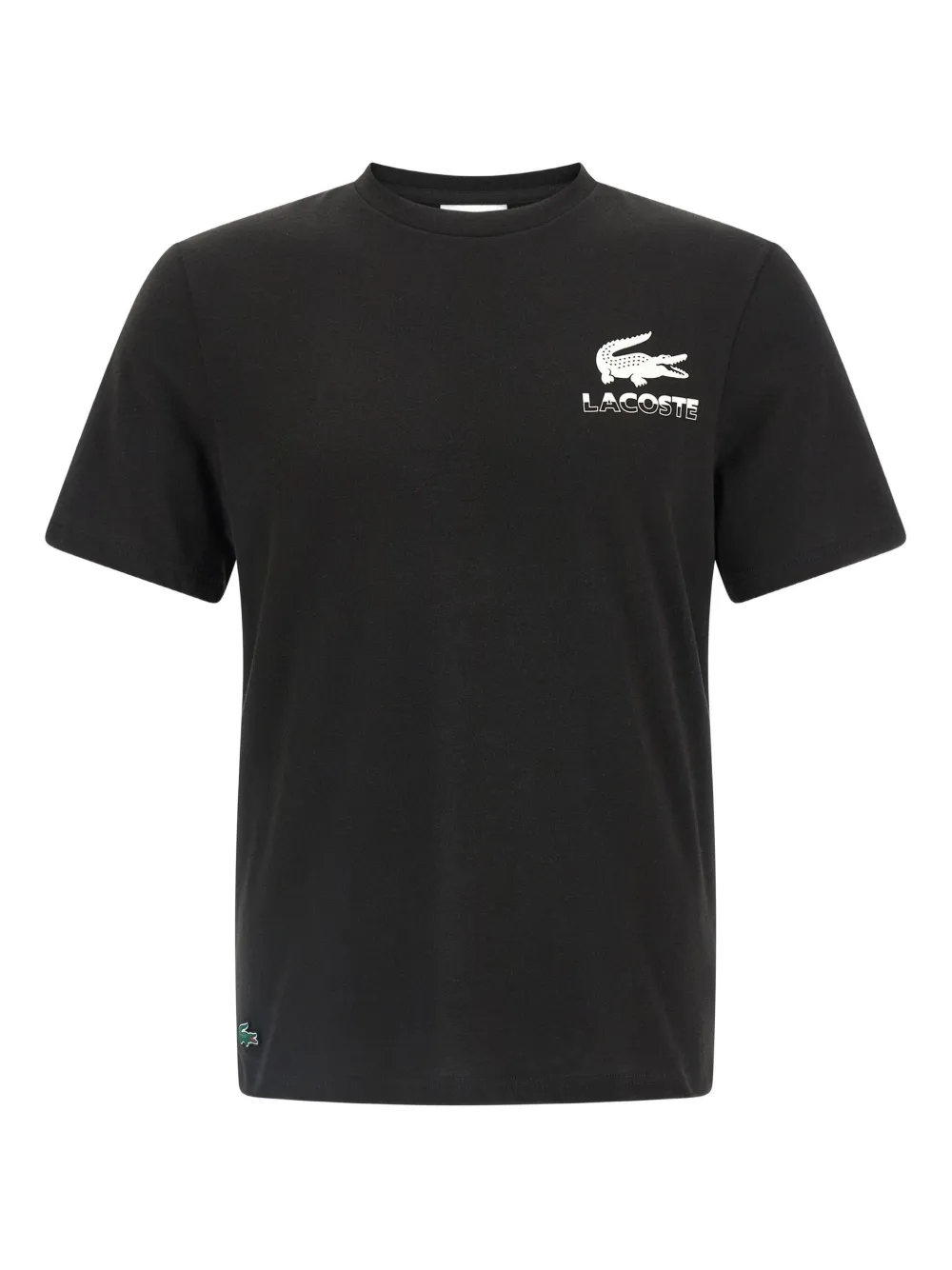 

Хлопковая футболка с принтом логотипа Lacoste, черный