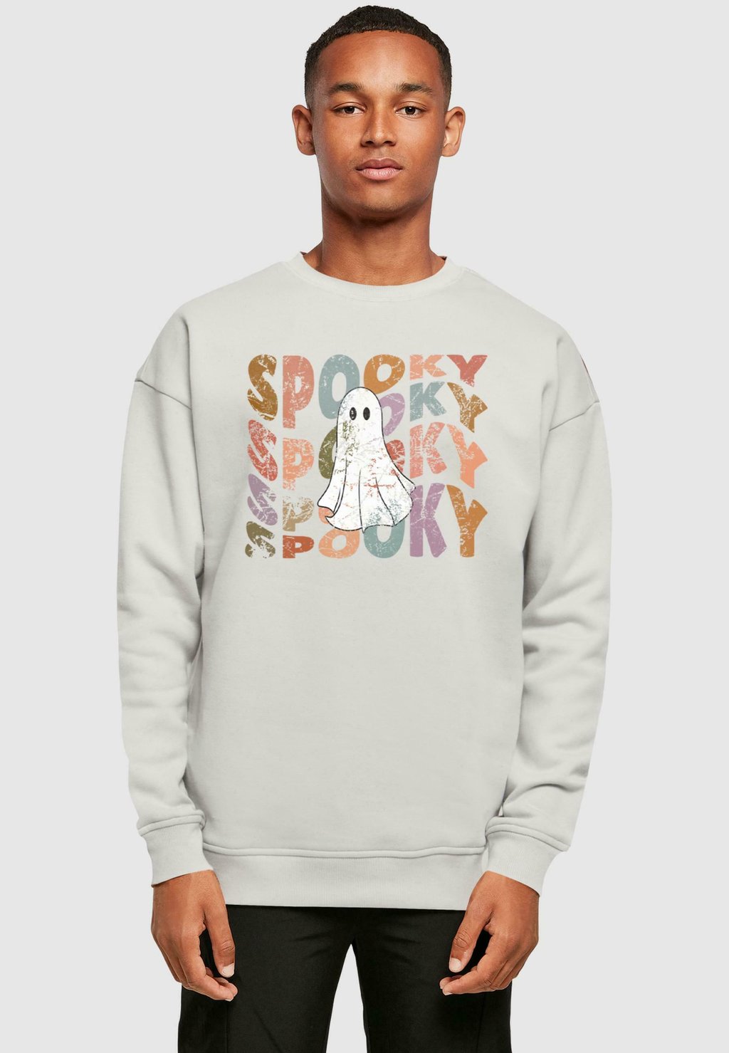 

Толстовка HALLOWEEN SPOOKY GHOST CREWNECK Merchcode, светло-серый