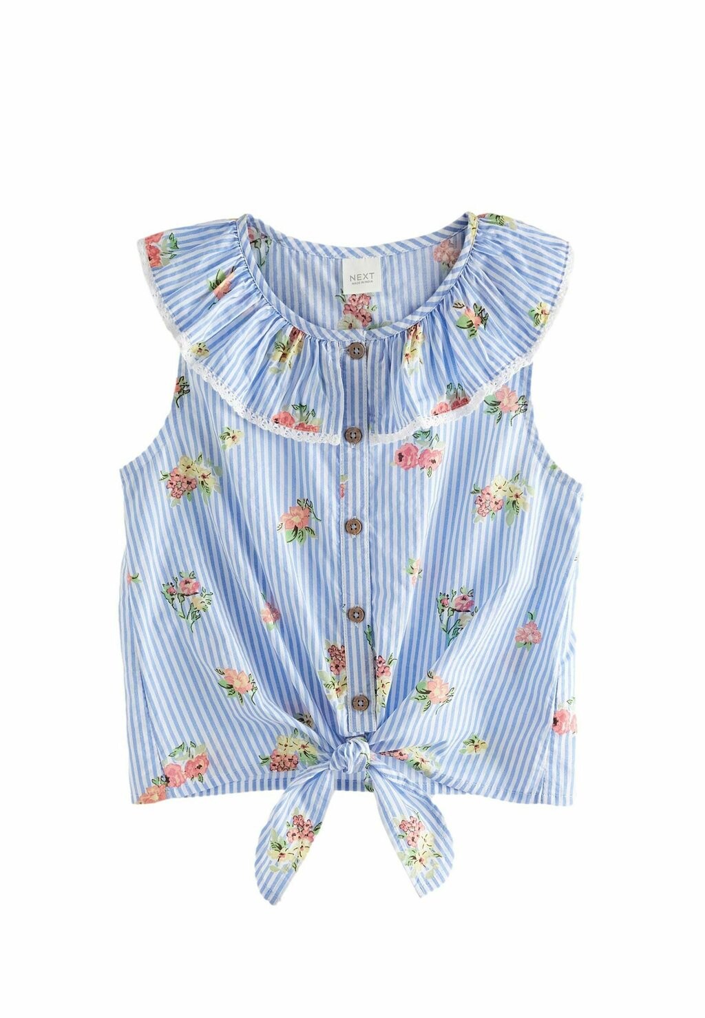 

Блузка Tie-Front Regular Fit Next, цвет blue floral