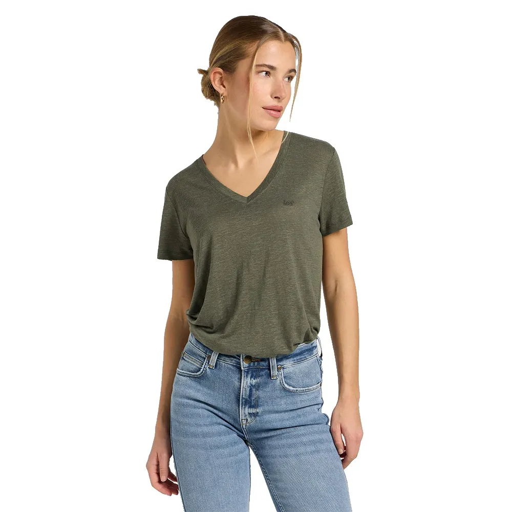 

Футболка Lee 112370954 short sleeve v neck, зеленый