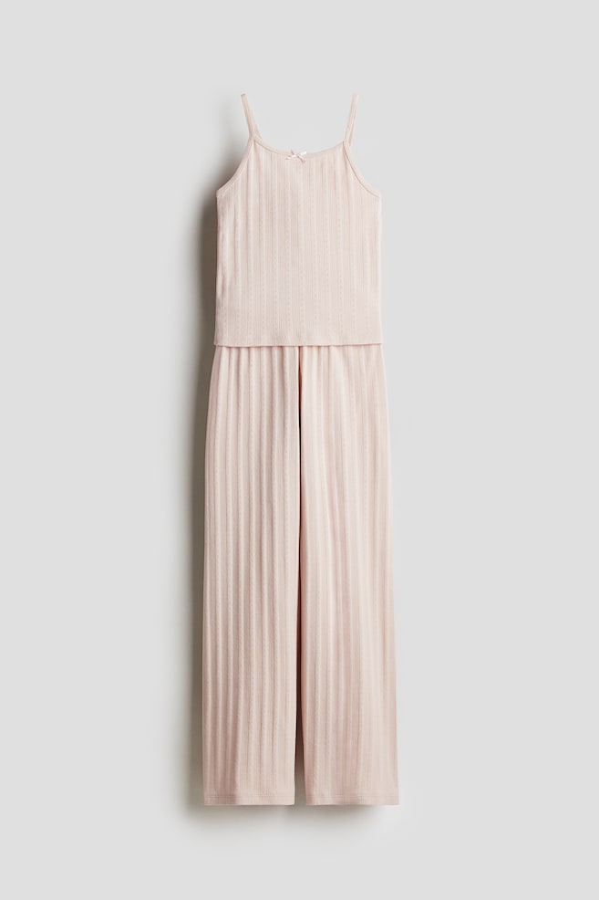 

Хлопковая пижама с ажурным узором H&M, розовый