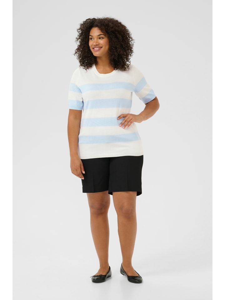 

KAFFE curve Вязаный свитер KClizzy стандартного кроя в мелово-голубую широкую полоску