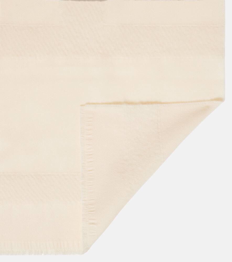 Шарф из смеси шерсти и альпаки с монограммой Toteme, Off-White — фото 4