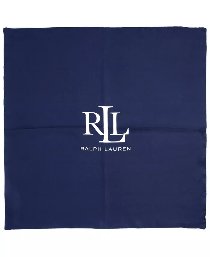 

Шарф квадратный с логотипом Timeless Lauren Ralph Lauren, синий