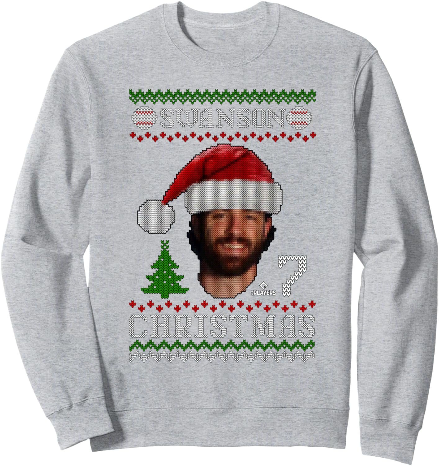 

Рождественский свитер Dansby Swanson Chicago Baseball, толстовка MLBPA, синий Ryno Sports