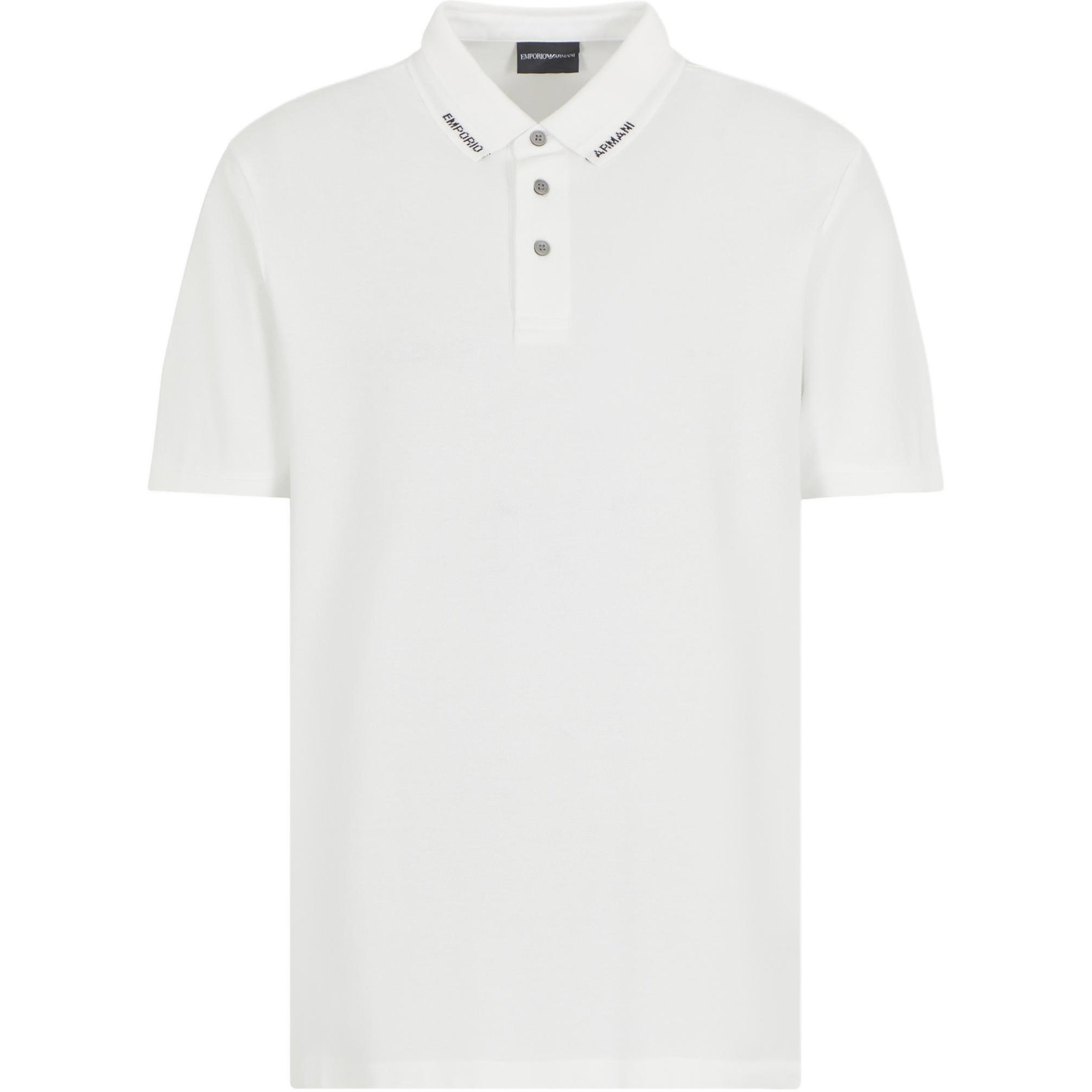 

Поло с лого на воротнике EMPORIO ARMANI, белый
