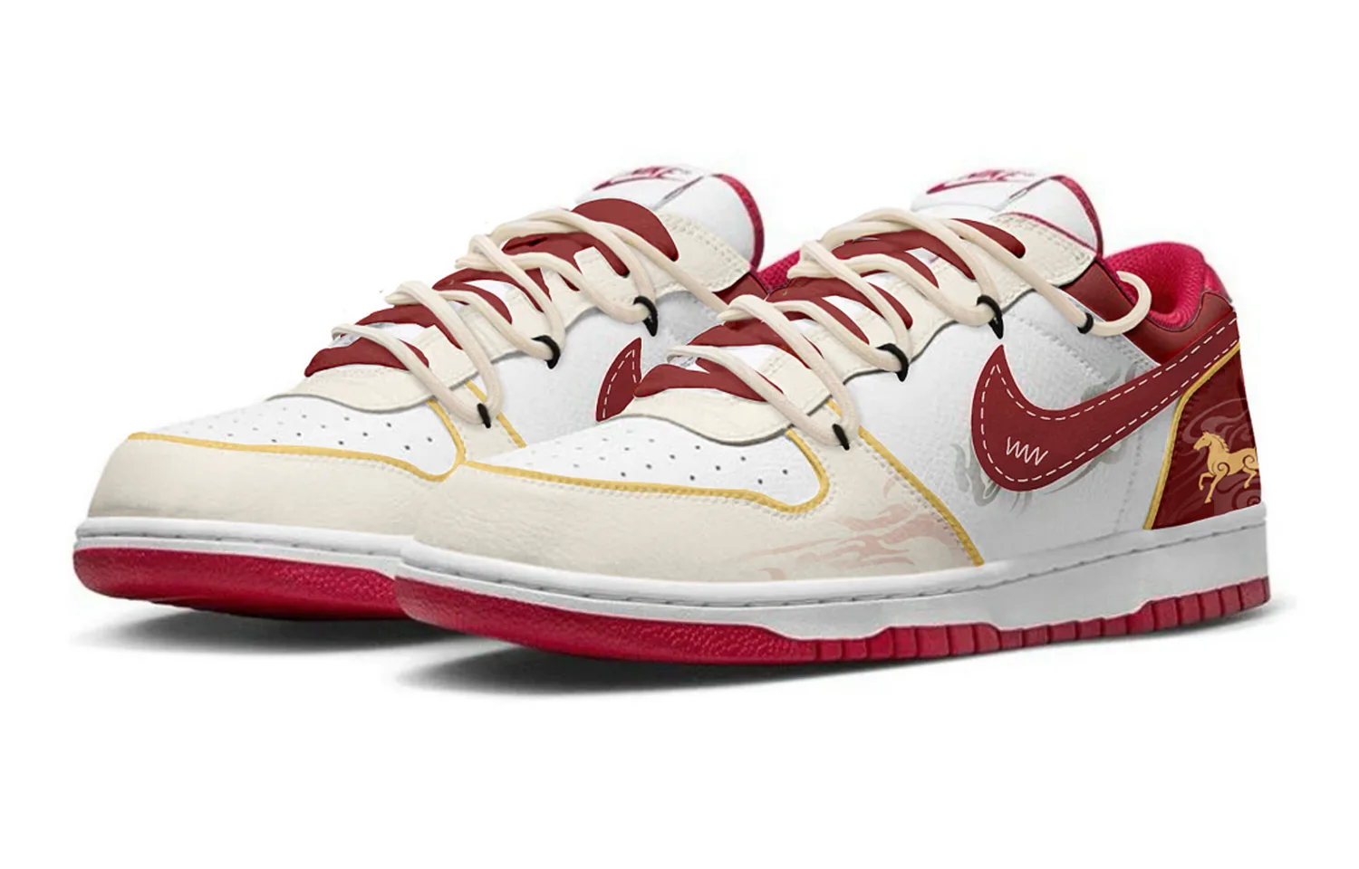 Nike Кроссовки для скейтбординга мужские Big Abrasion Resistant Slip Resistant Low top красные белые — фото 4