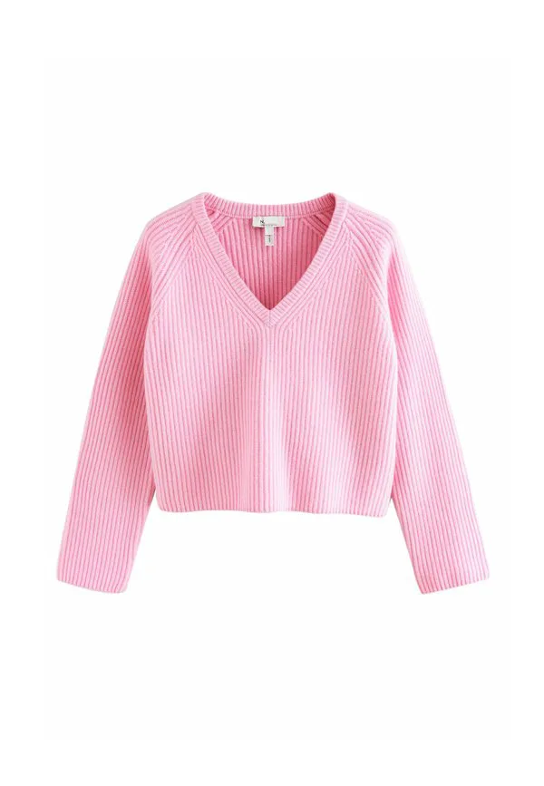 Свитер с v-образным вырезом стандартного кроя Next, Light Pink