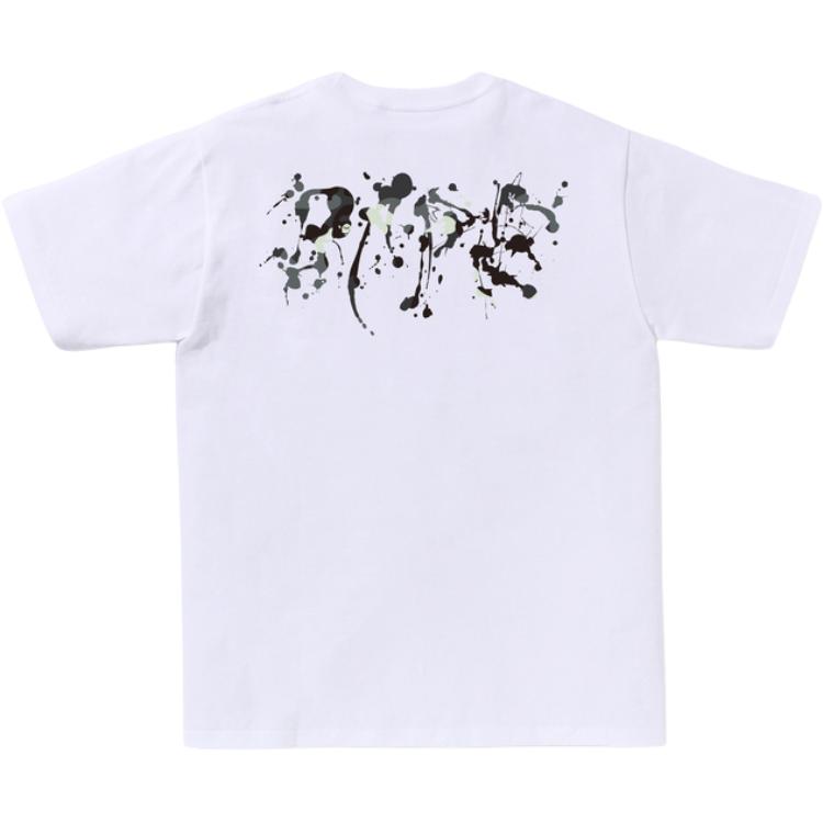Футболка с камуфляжным принтом и брызгами краски A BATHING APE, черный — фото 4