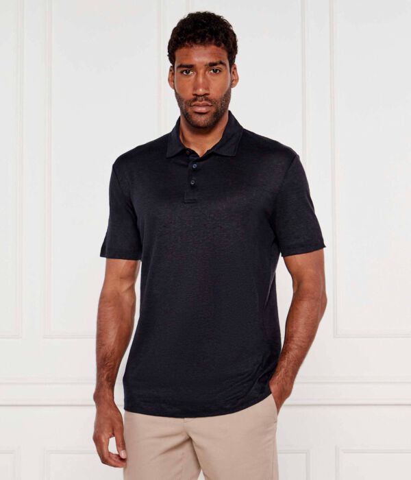 

Льняная рубашка поло parris 73_db Regular fit Boss, синий