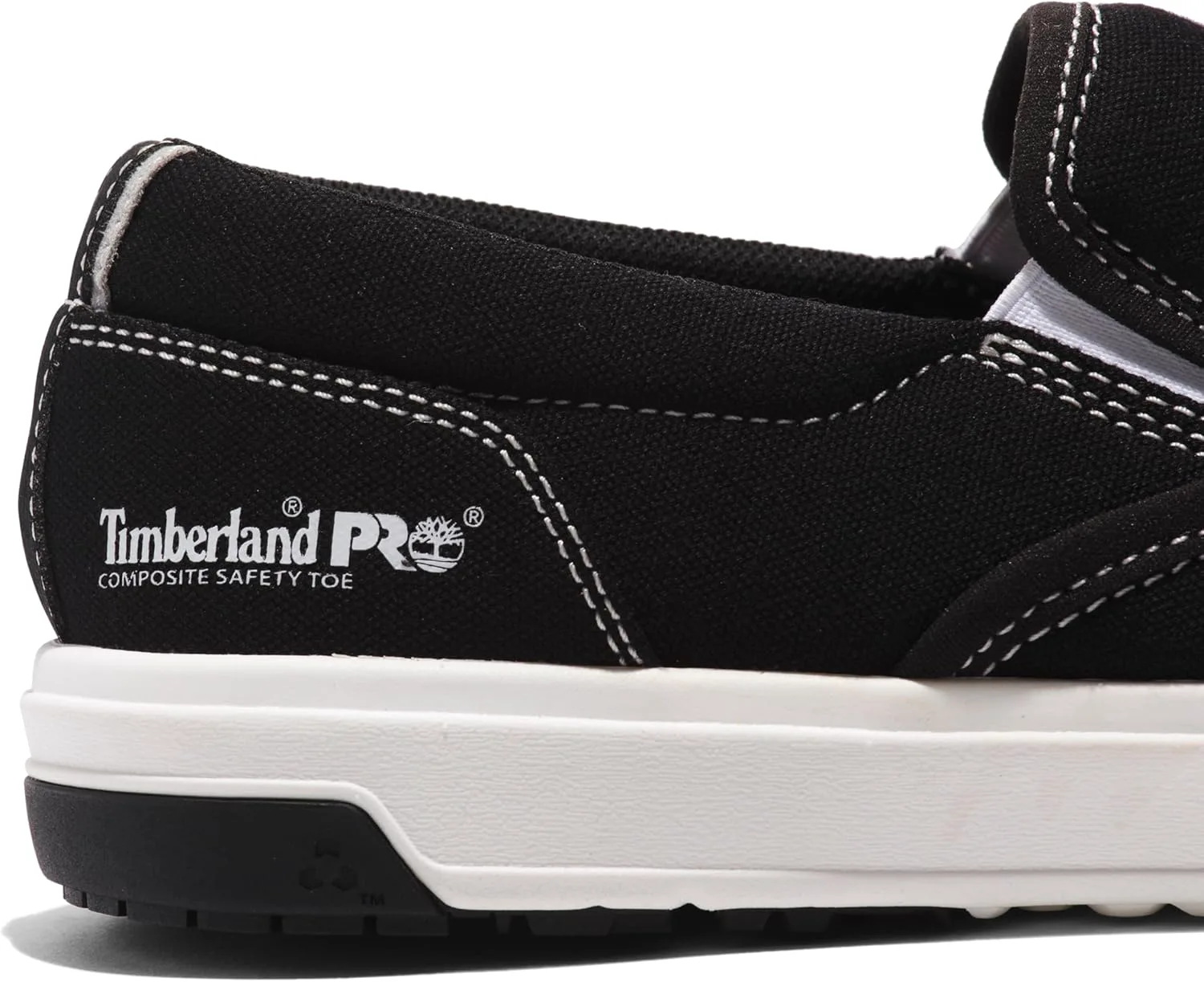 Мужские рабочие туфли Timberland PRO Berkley Slip-on с композитным носком, статическим рассеянием и повседневным промышленным стилем, черно-белый — фото 3