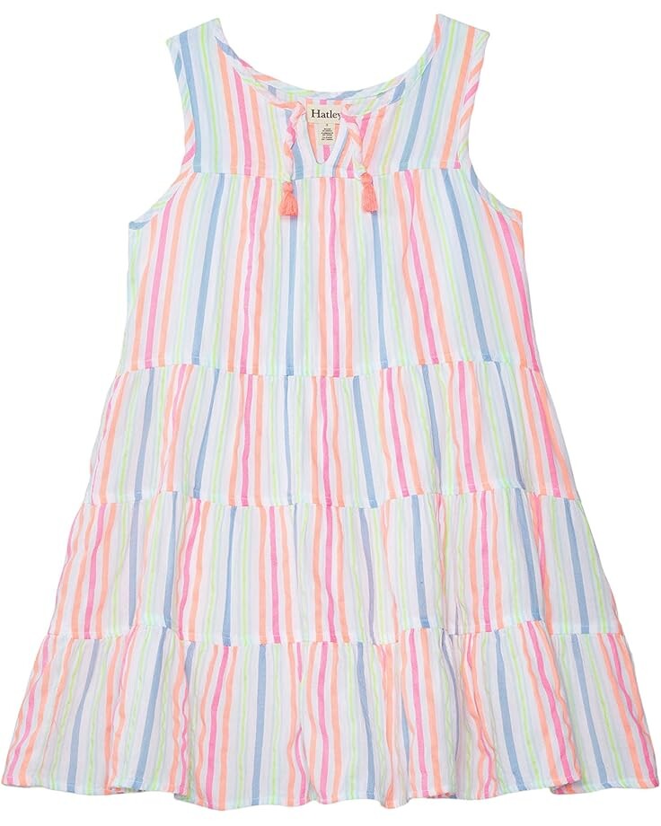 

Платье Hatley Kids Miami Beach Layered Tiered Dress, белый