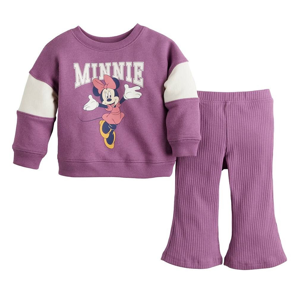 

Комплект из свитера и брюк-клеш для девочки Disney's Minnie Mouse от Jumping Beans Disney/Jumping Beans, цвет Purple Varsity Minnie