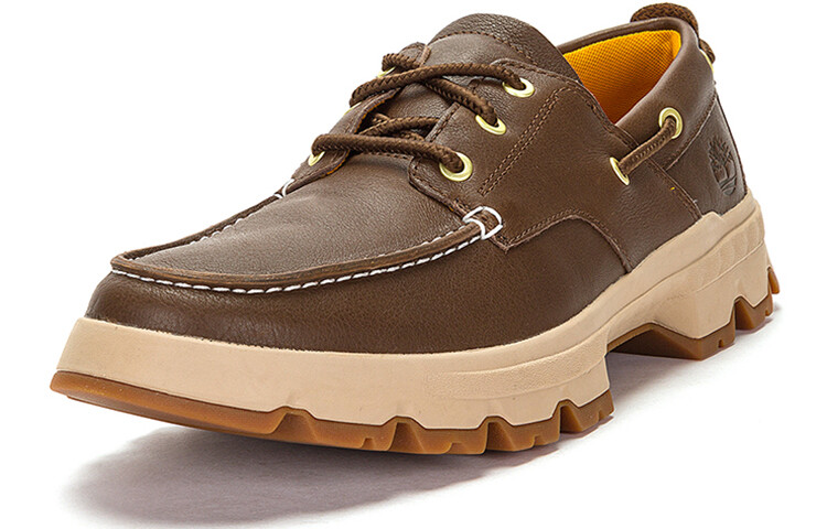 Мужские ботинки Timberland низкие на рифленой подошве, темно-коричневый — фото 3