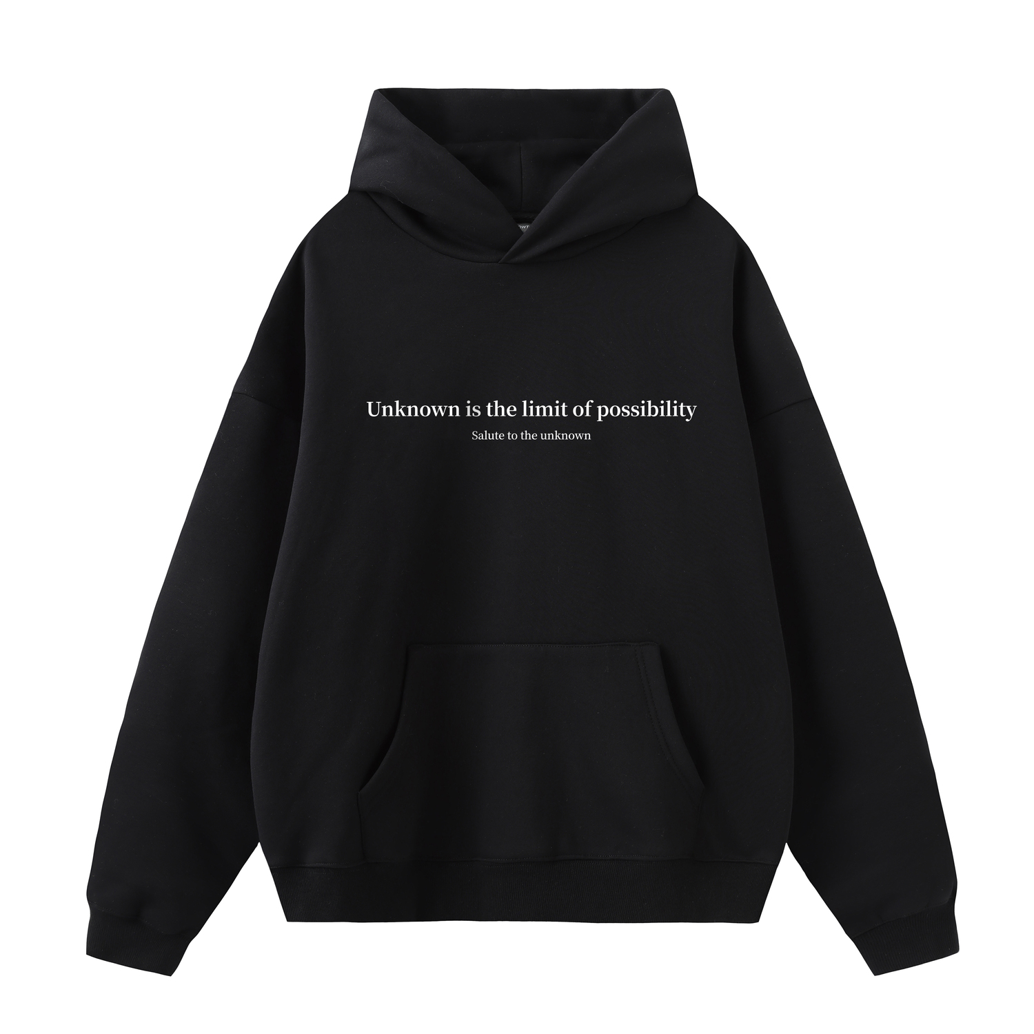 

Толстовка с капюшоном Unisex UNKNOWTAL, черная (с флисовой подкладкой)