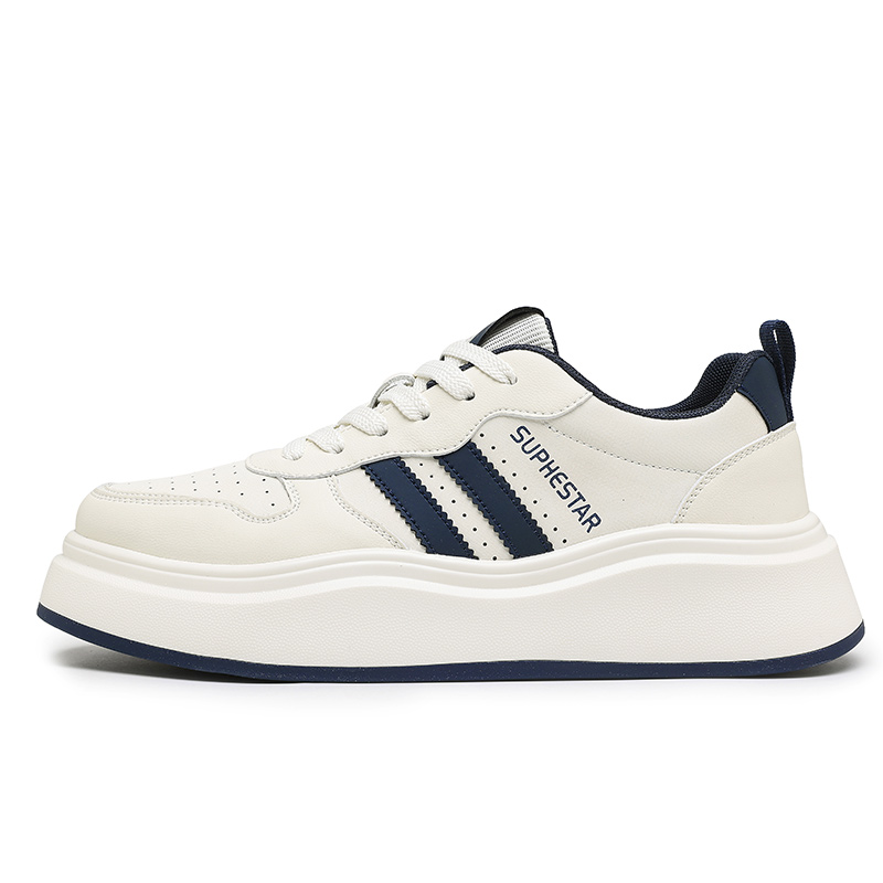 

Дышащие низкие скейтерские кроссовки для мужчин с эффектом увеличения роста SENGUIBUCK, белый