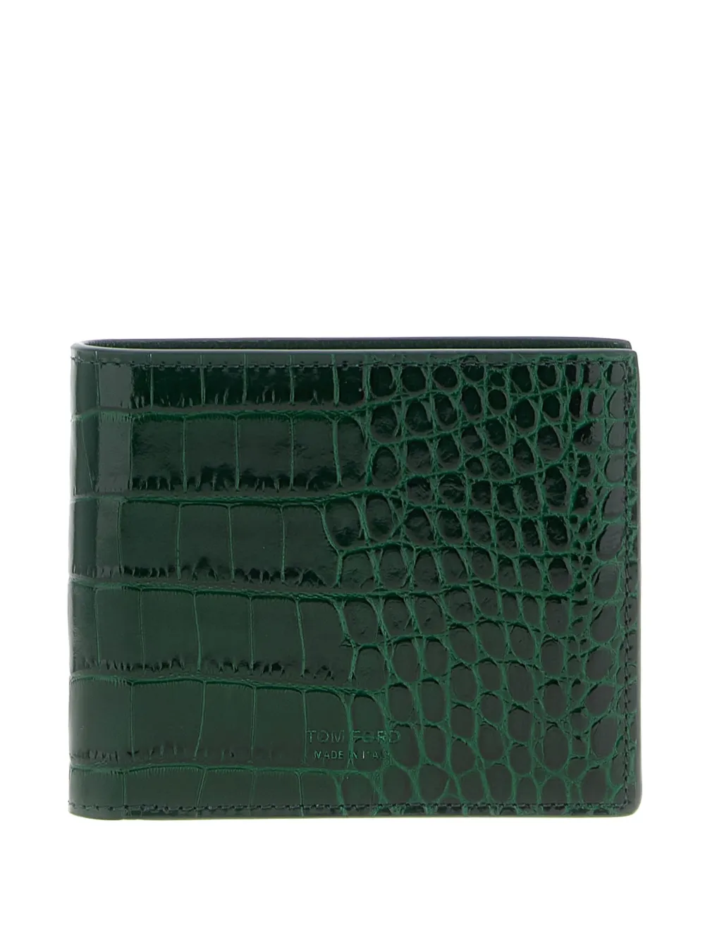 

Кошелек из кожи с тиснением под крокодила Tom Ford, зеленый